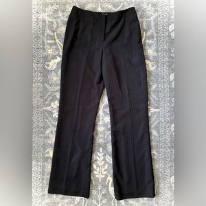 Bill Blass Black Classic Trousers with Straight-Leg Cut and textured pinstripes